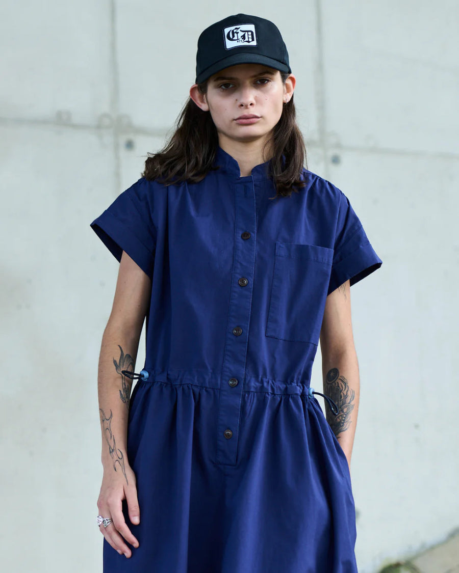 girls of dust service dress crispy poplin indigo