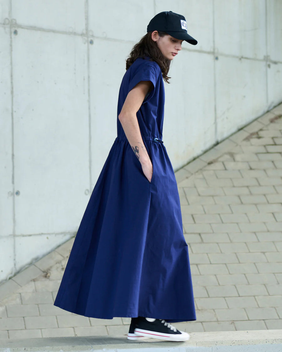 girls of dust service dress crispy poplin indigo