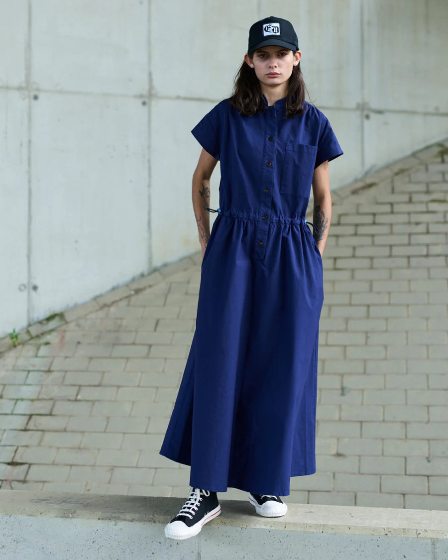 girls of dust service dress crispy poplin indigo