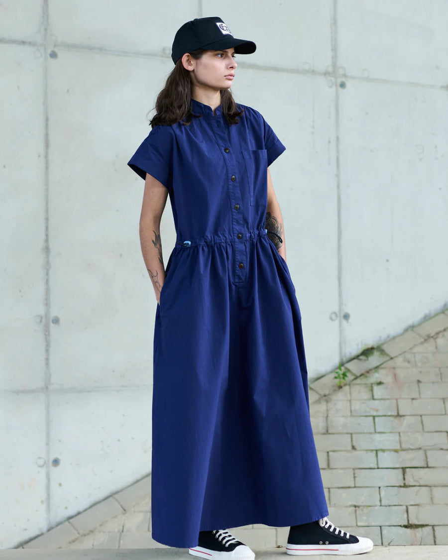 girls of dust service dress crispy poplin indigo