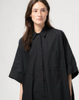 girls of dust shirt dress light popeline black