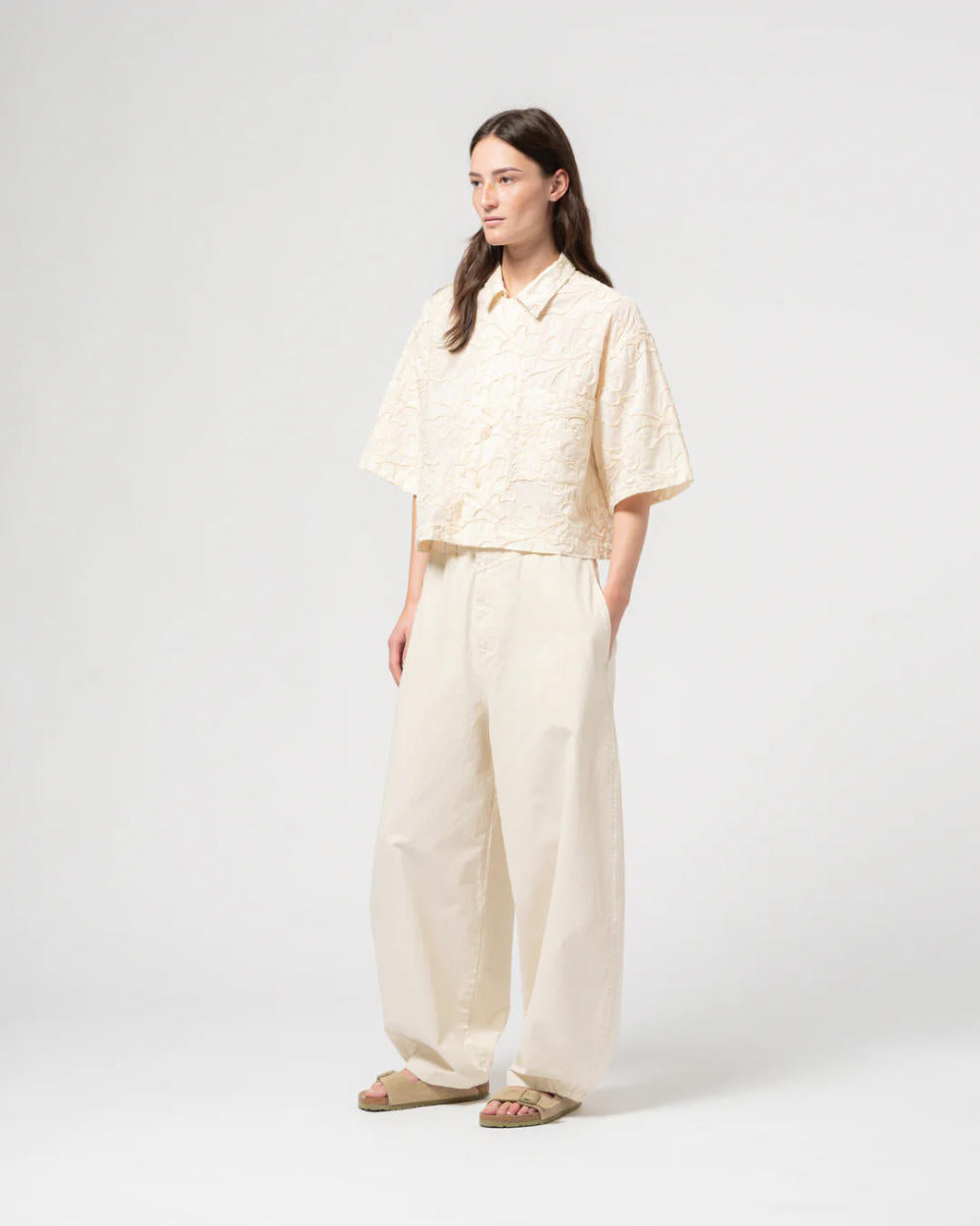 girls of dust sultan pants cotton linen wheat