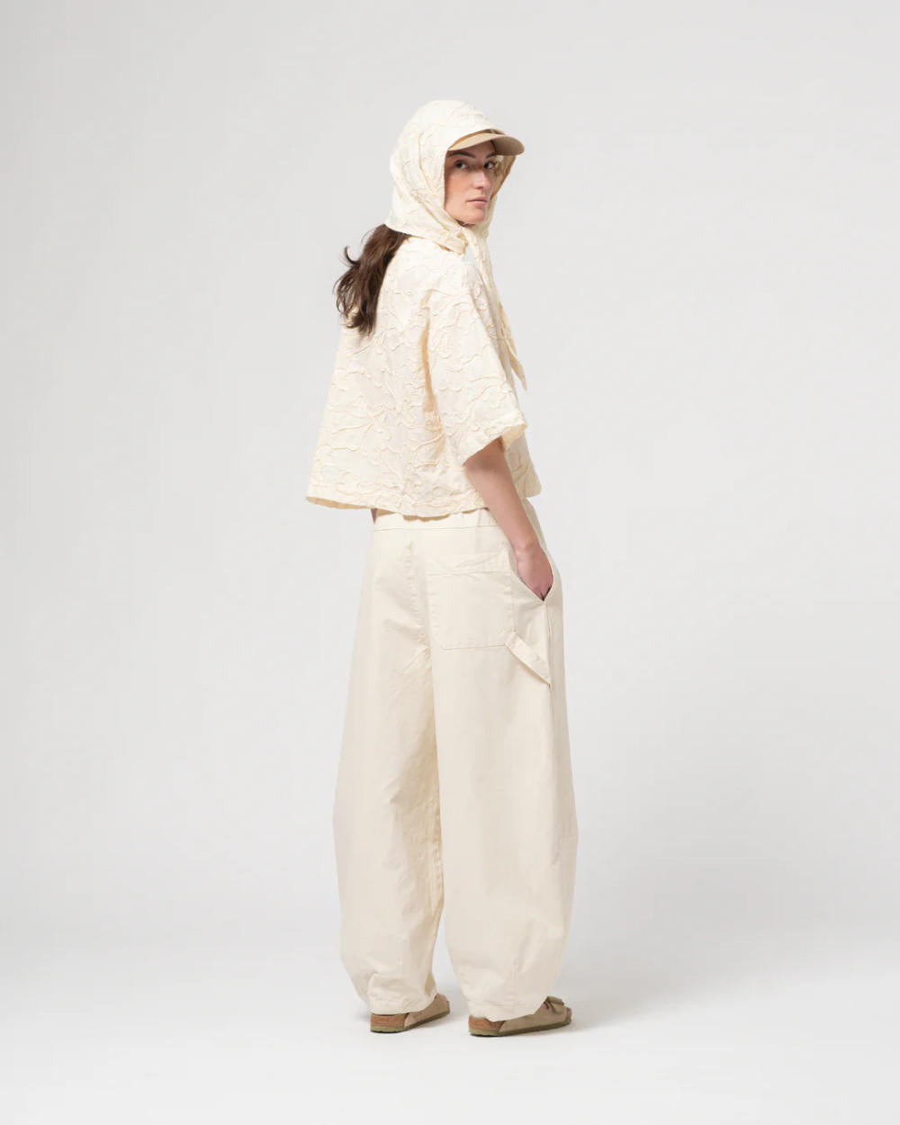 girls of dust sultan pants cotton linen wheat