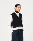 girls of dust vee vest pachuca wool navy