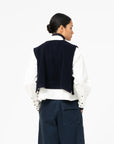 girls of dust vee vest pachuca wool navy