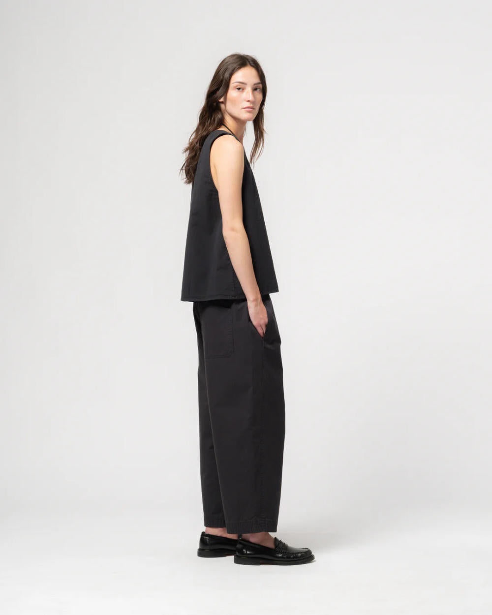 girls of dust zen pants crispy cotton midnight blue