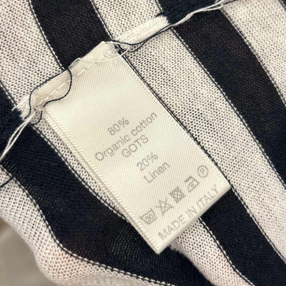 grp blr 10/14 crewneck short sleeve t-shirt ecru blue cotton linen