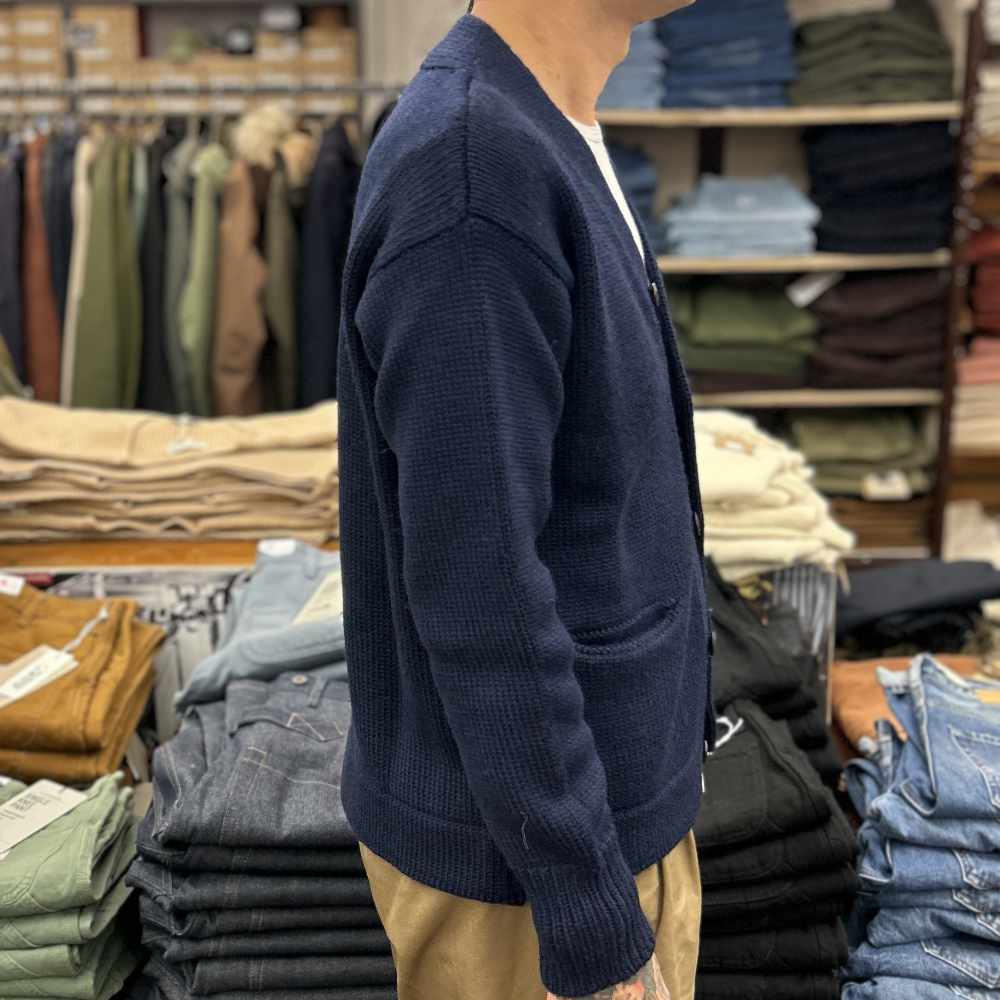 grp college cardigan blue ecru