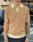grp neo polo short sleeve ecru orange tabacco