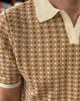 grp neo polo short sleeve ecru orange tabacco