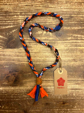 hanami necklace bandana royal blue orange