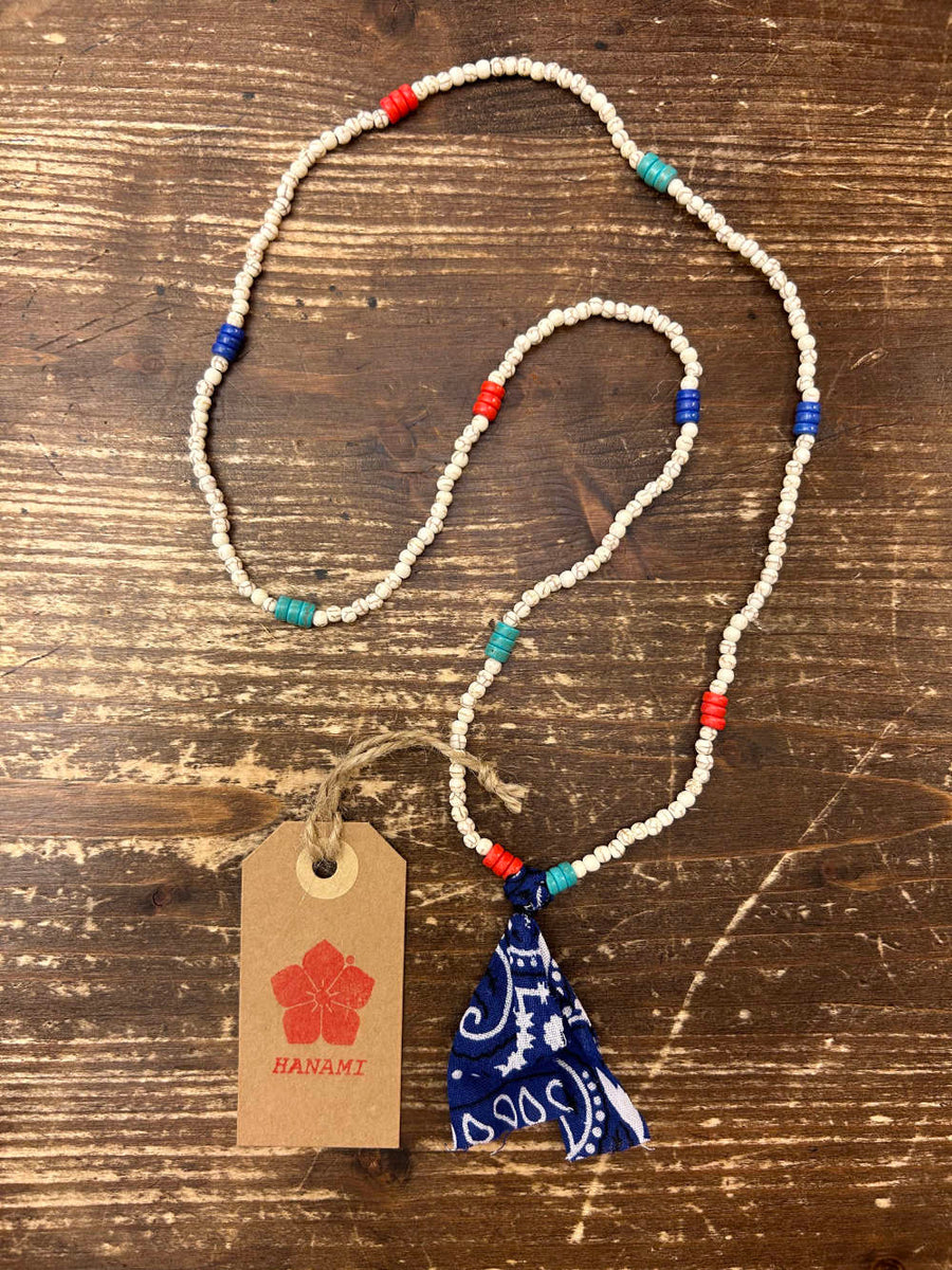 hanami necklace white royal blue red turquoise