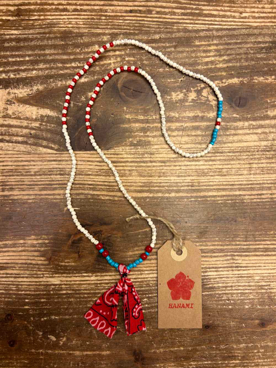 hanami necklace white turquoise red