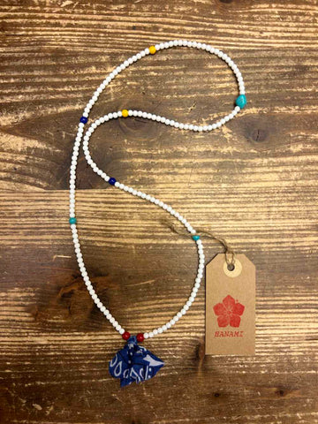 hanami necklace white turquoise red navy