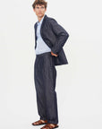 hansen charlie easy two button blazer navy dobby