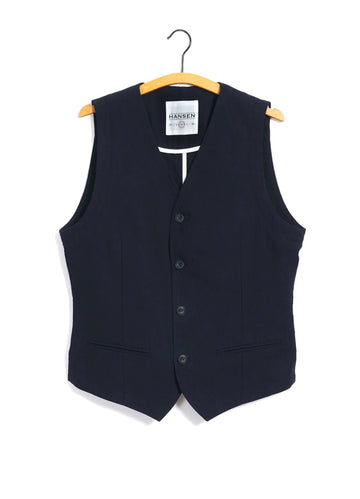 hansen daniel classic waistcoat indigo herringbone