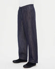 hansen emir loose drawstring pants navy dobby