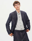 hansen folke eastern style jacket navy dobby