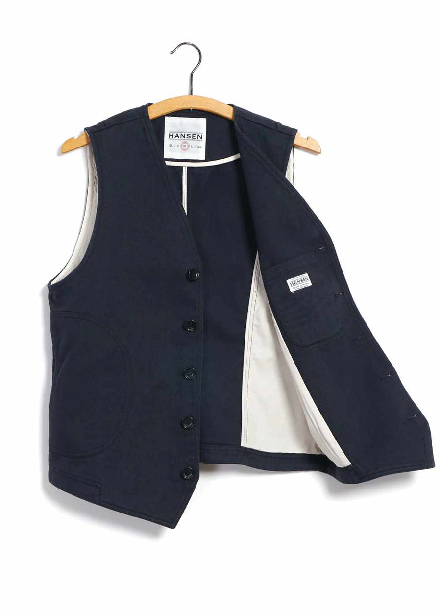 hansen knud workwear waistcoat dark navy