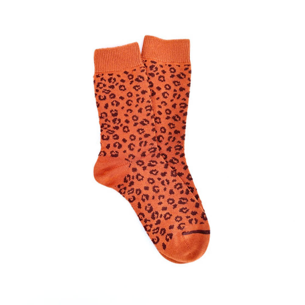 heritage 9.1 leopard socks caramel brown leopard