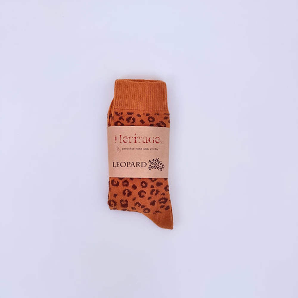 heritage 9.1 leopard socks caramel brown leopard