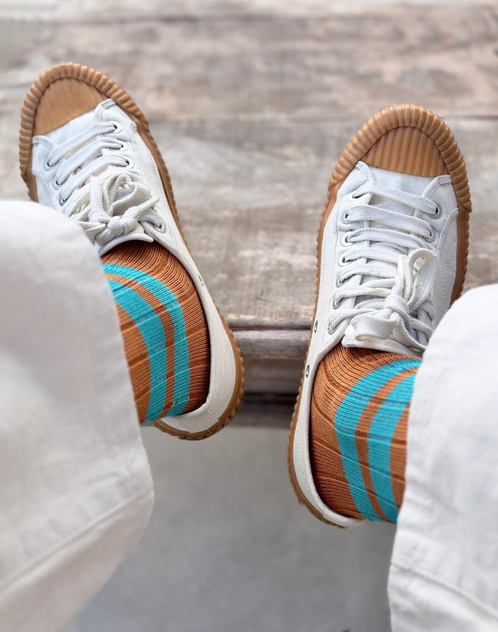heritage 9.1 vintage 1960 socks new caramel double azure stripes