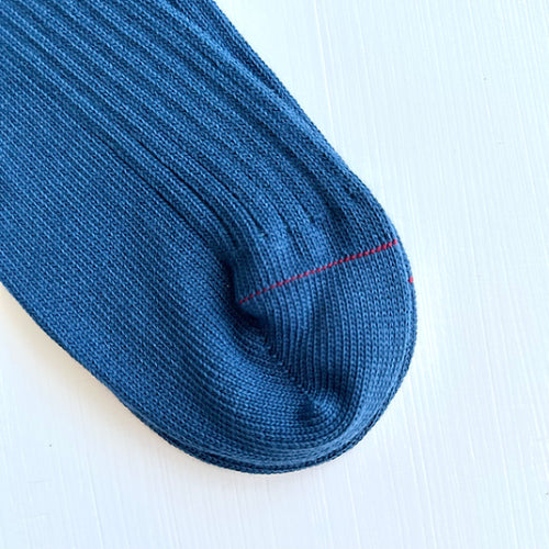 heritage 9.1 vintage 1980 socks denim natural and bordeaux stripes