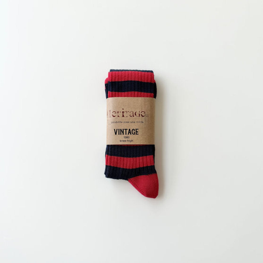 heritage 9.1 vintage 1980 long socks new navy red