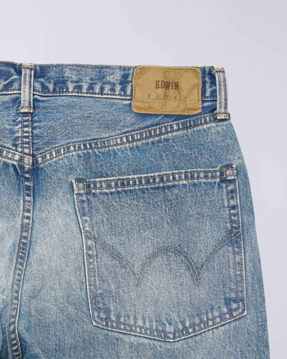 edwin wide pant blue light used kaihara dark pure indigo rainbow selvage