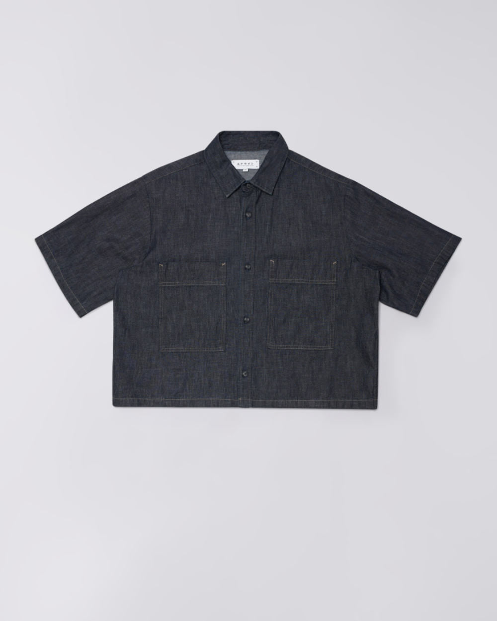 edwin womens delme shirt short sleeve blue rinsed