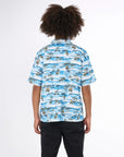 knowledge cotton boxed fit aop shirt sleeved light shirt aloha print