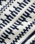 knowledge cotton knitted pattern crew neck beige stripe
