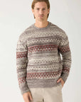 knowledge cotton knitted pattern crew neck pullover rws (LAST SIZE MEDIUM)