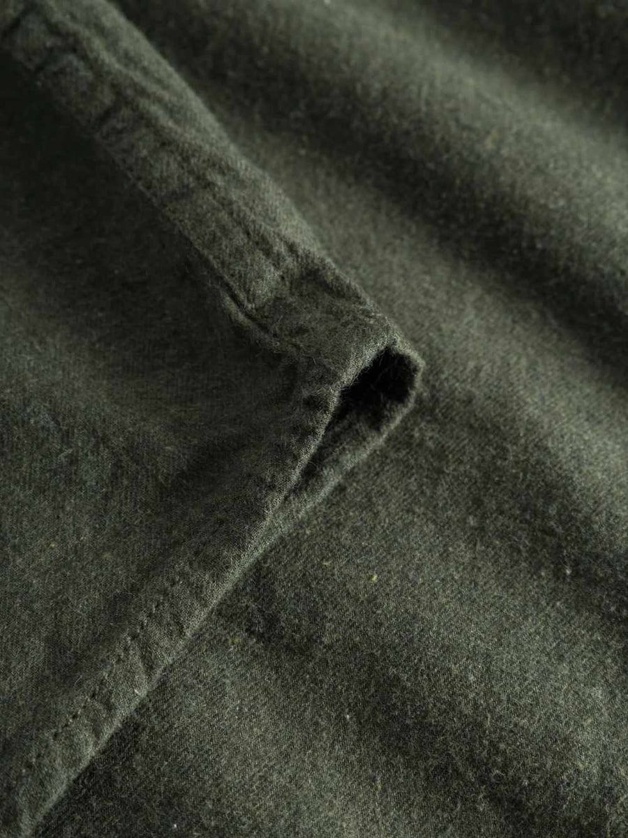 knowledge cotton regular fit melange flannel shirt forrest night