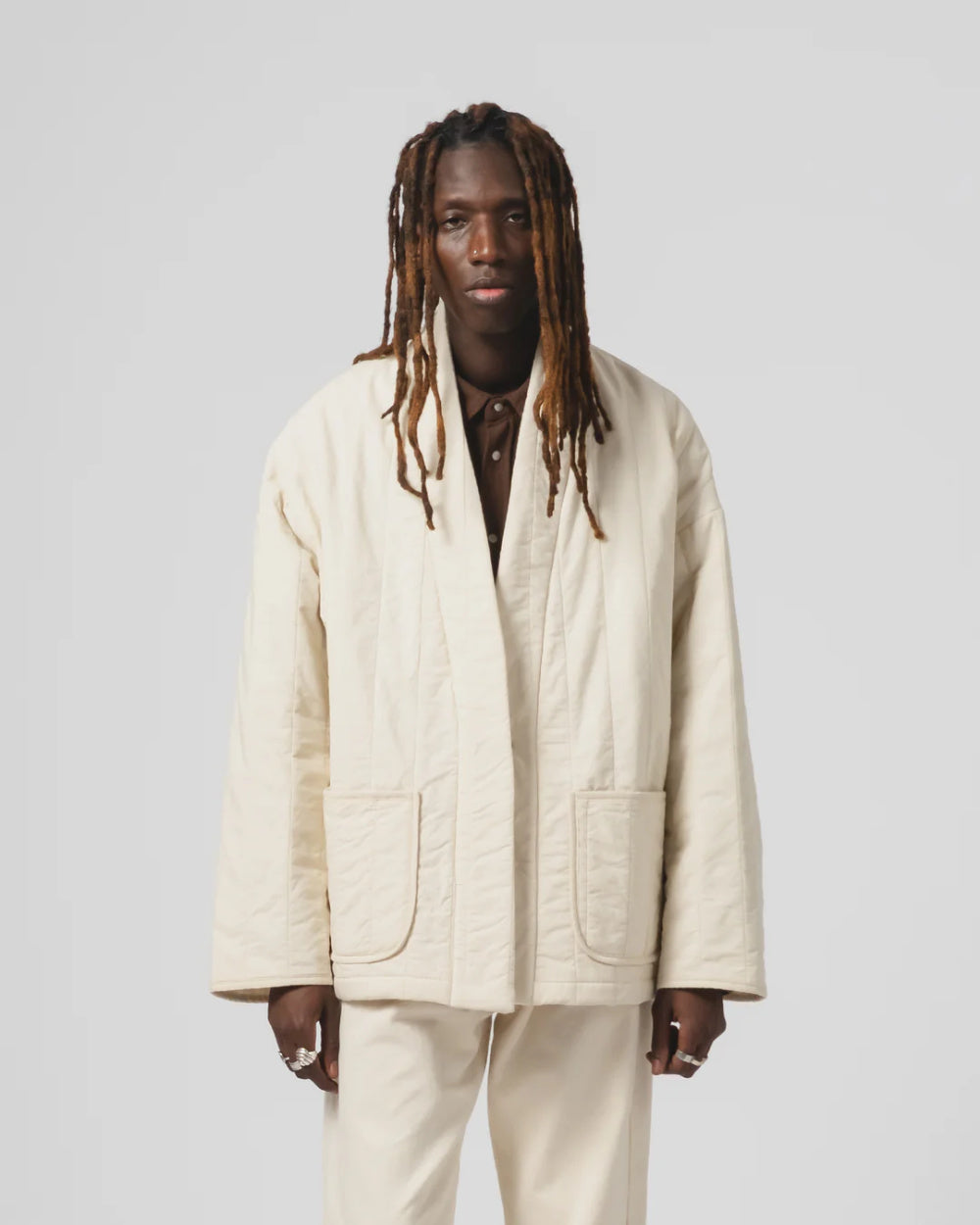 girls of dust edo jacket quilted cotton ecru