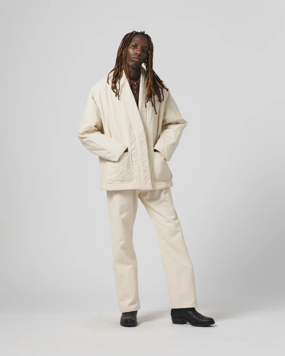 girls of dust edo jacket quilted cotton ecru