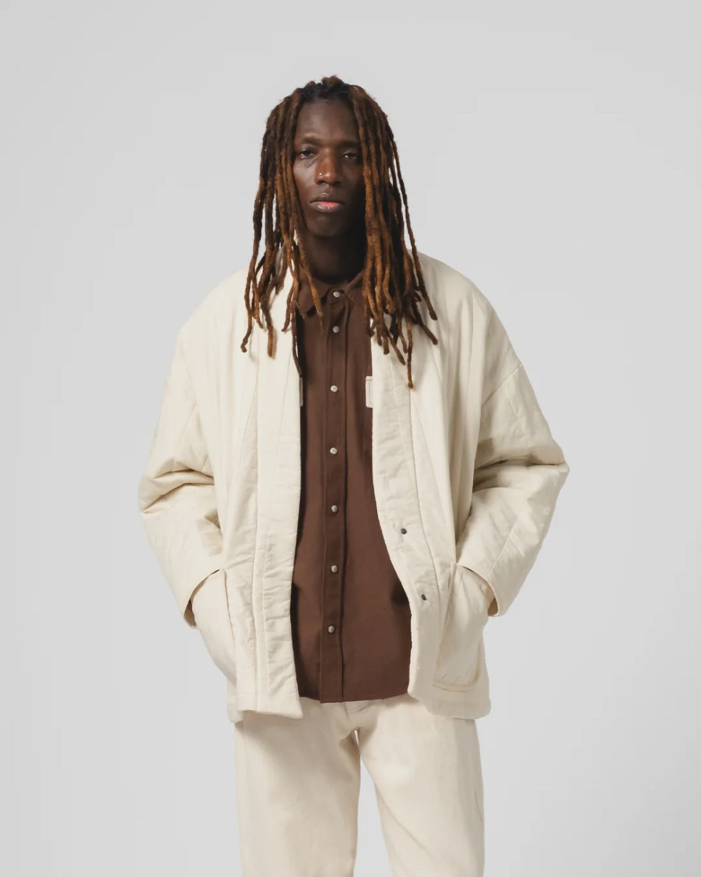 girls of dust edo jacket quilted cotton ecru