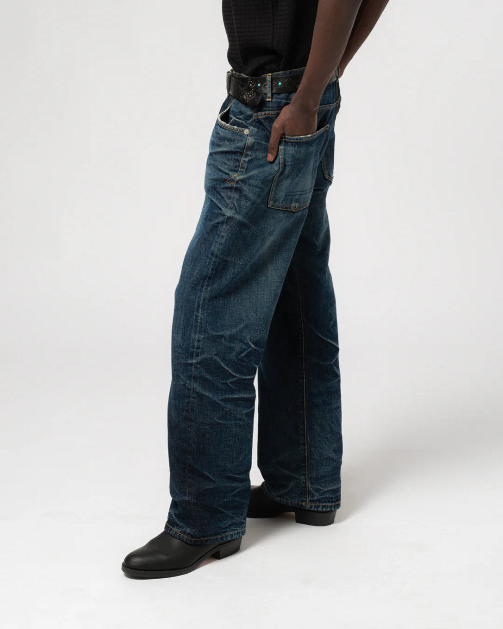 eat dust fit 36 el heavy selvedge denim inigo worn out