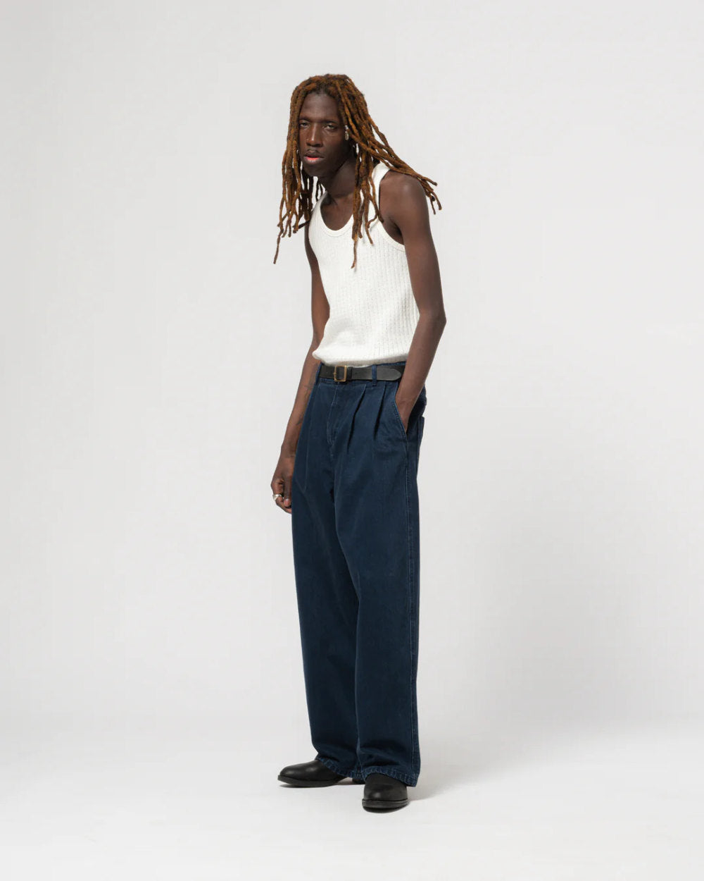 eat dust tank top mesh cotton white