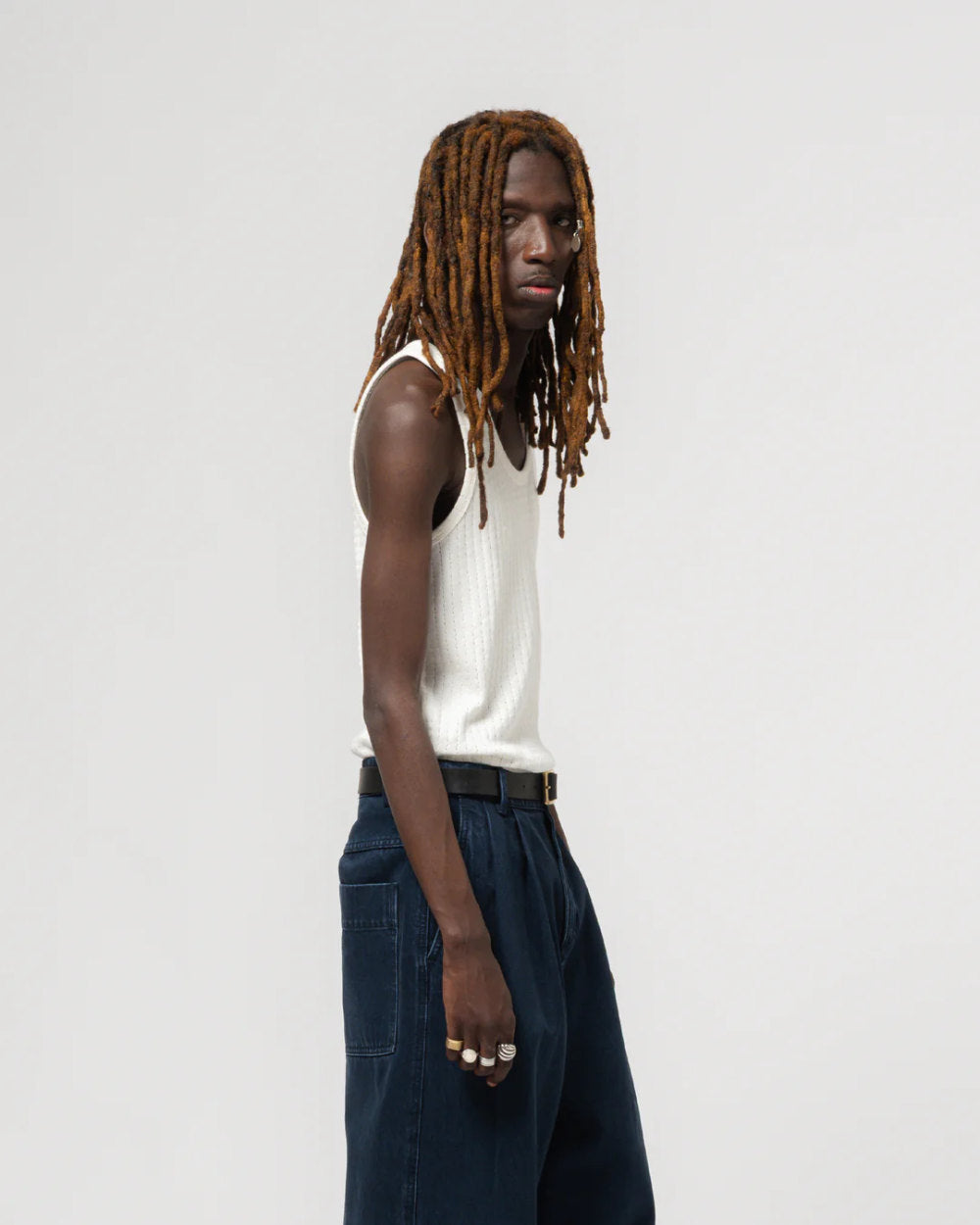 eat dust tank top mesh cotton white