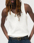 eat dust tank top mesh cotton white