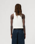 eat dust tank top mesh cotton white