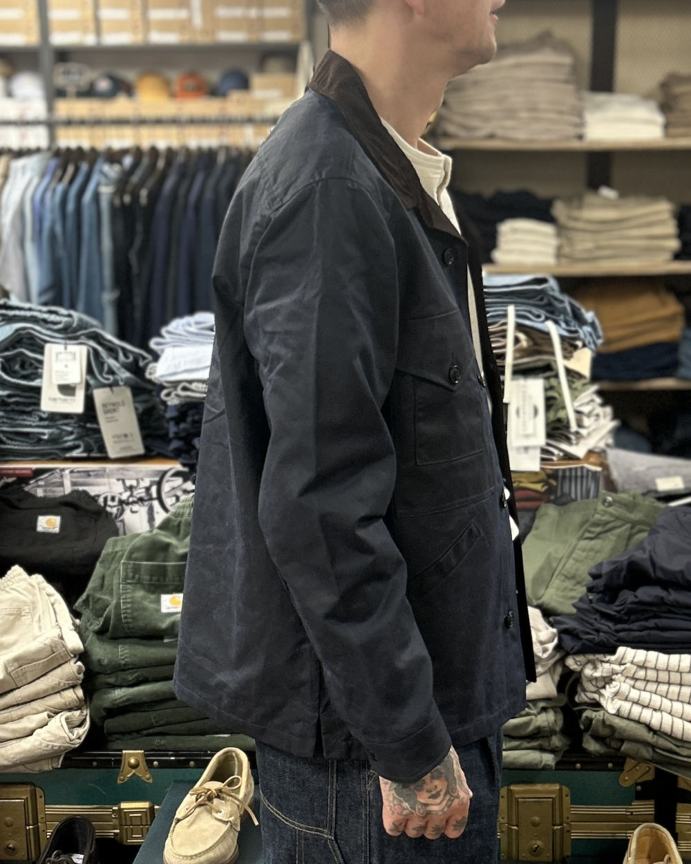 manifattura ceccarelli work jacket 7087 wx navy