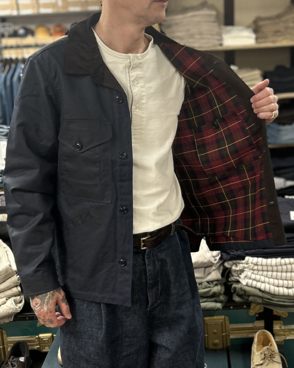manifattura ceccarelli work jacket 7087 wx navy