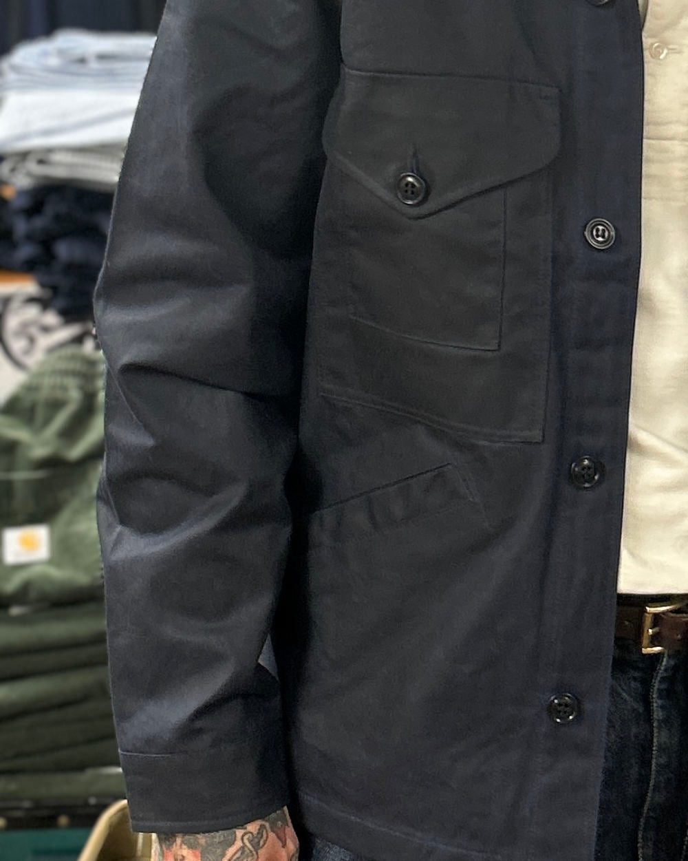 manifattura ceccarelli work jacket 7087 wx navy