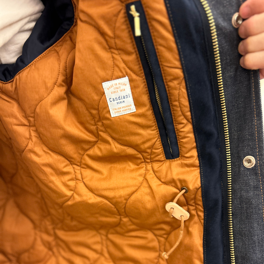 manifattura ceccarelli 7091 candiani denim new fisherman parka indigo