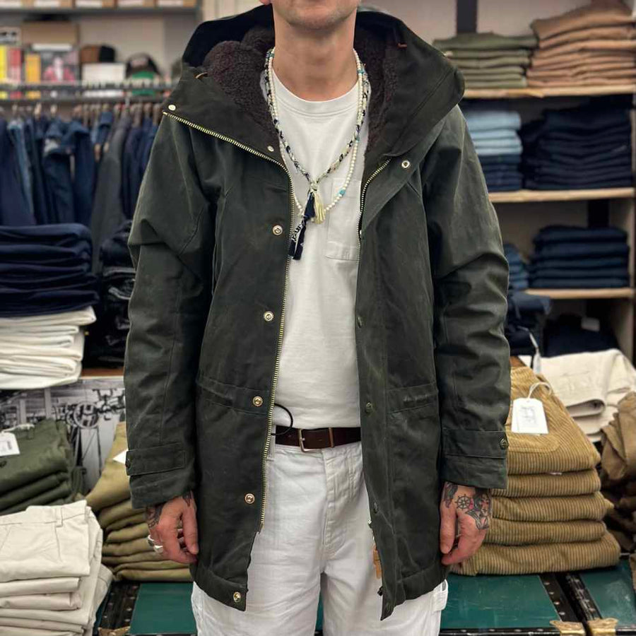 manifattura ceccarelli long mountain jacket 7013 wx dark green