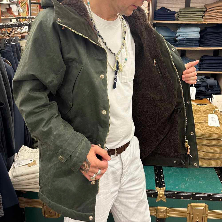 manifattura ceccarelli long mountain jacket 7013 wx dark green