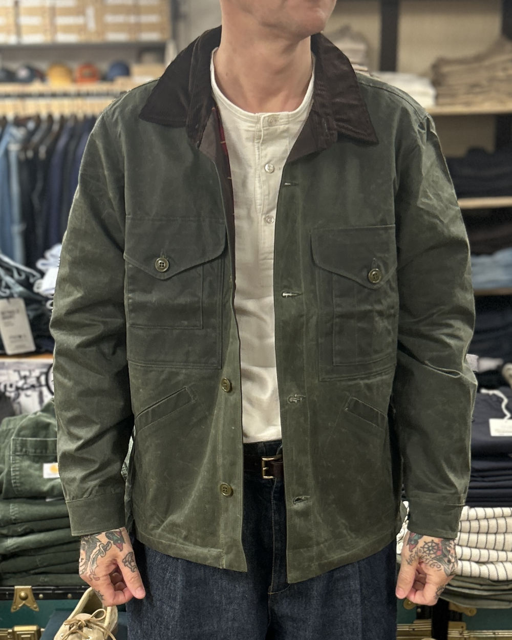 manifattura ceccarelli work jacket 7087 wx dark green