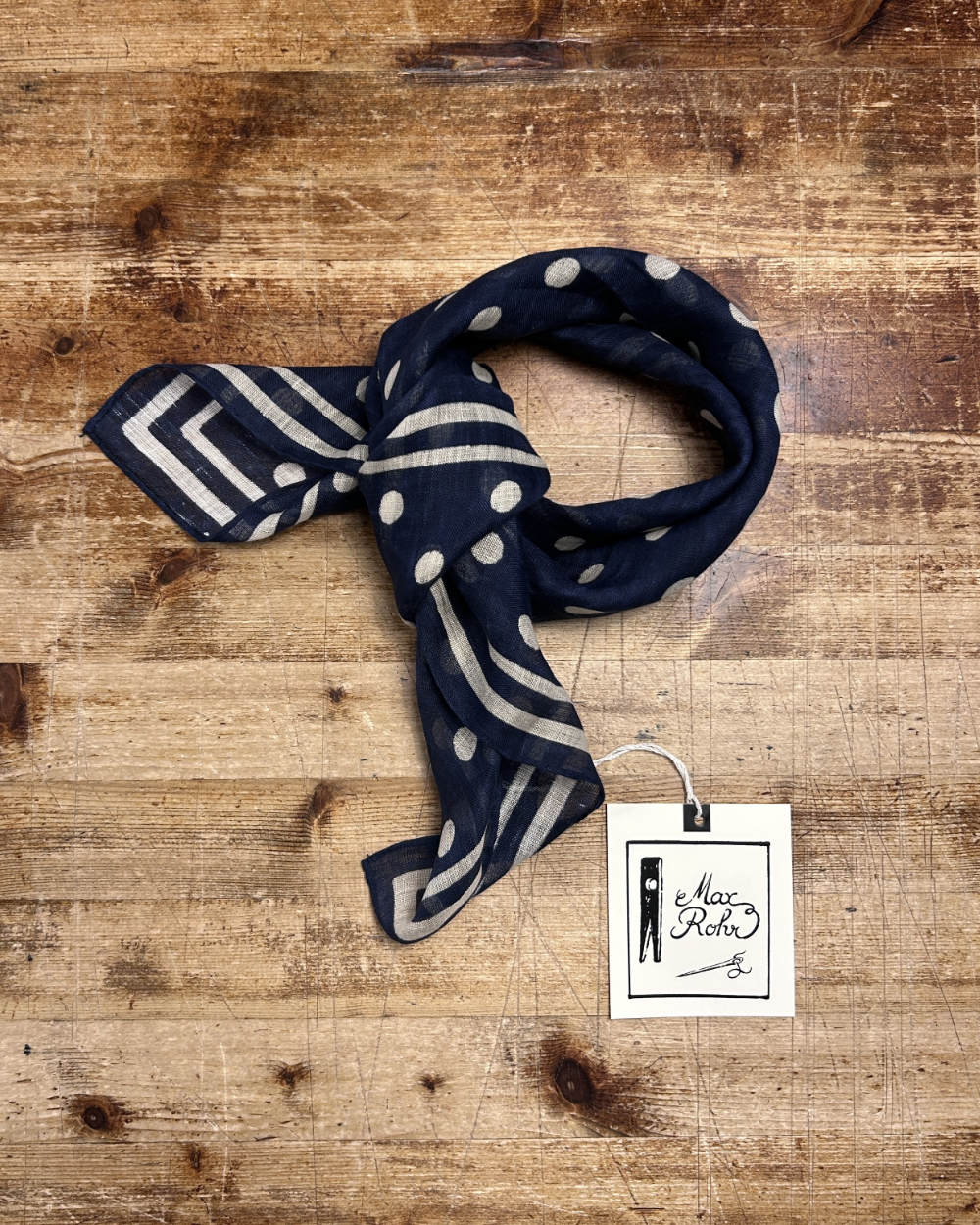 max rohr max 17 foulard blue linen